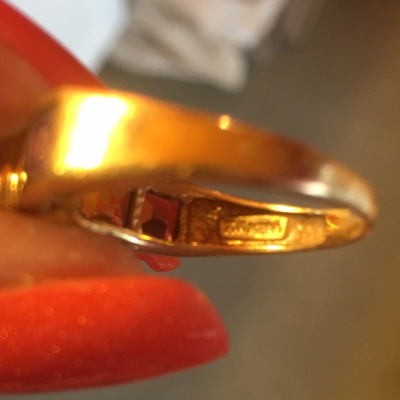 Vintage Real solid gold 14kp (karat plumb) & semiprecious - Picture 3 of 4